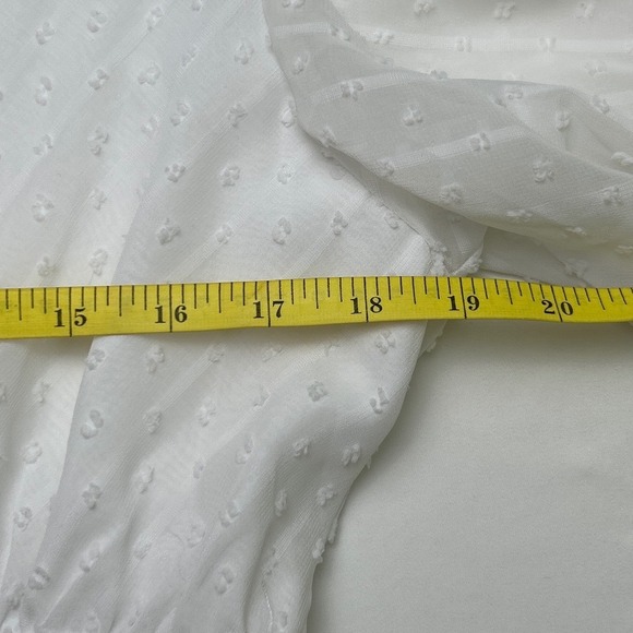 MISSKY Womens Swiss Dot Flutter Sleeve Midi Dress Size XL White Bridal Summer - Picture 6 of 9